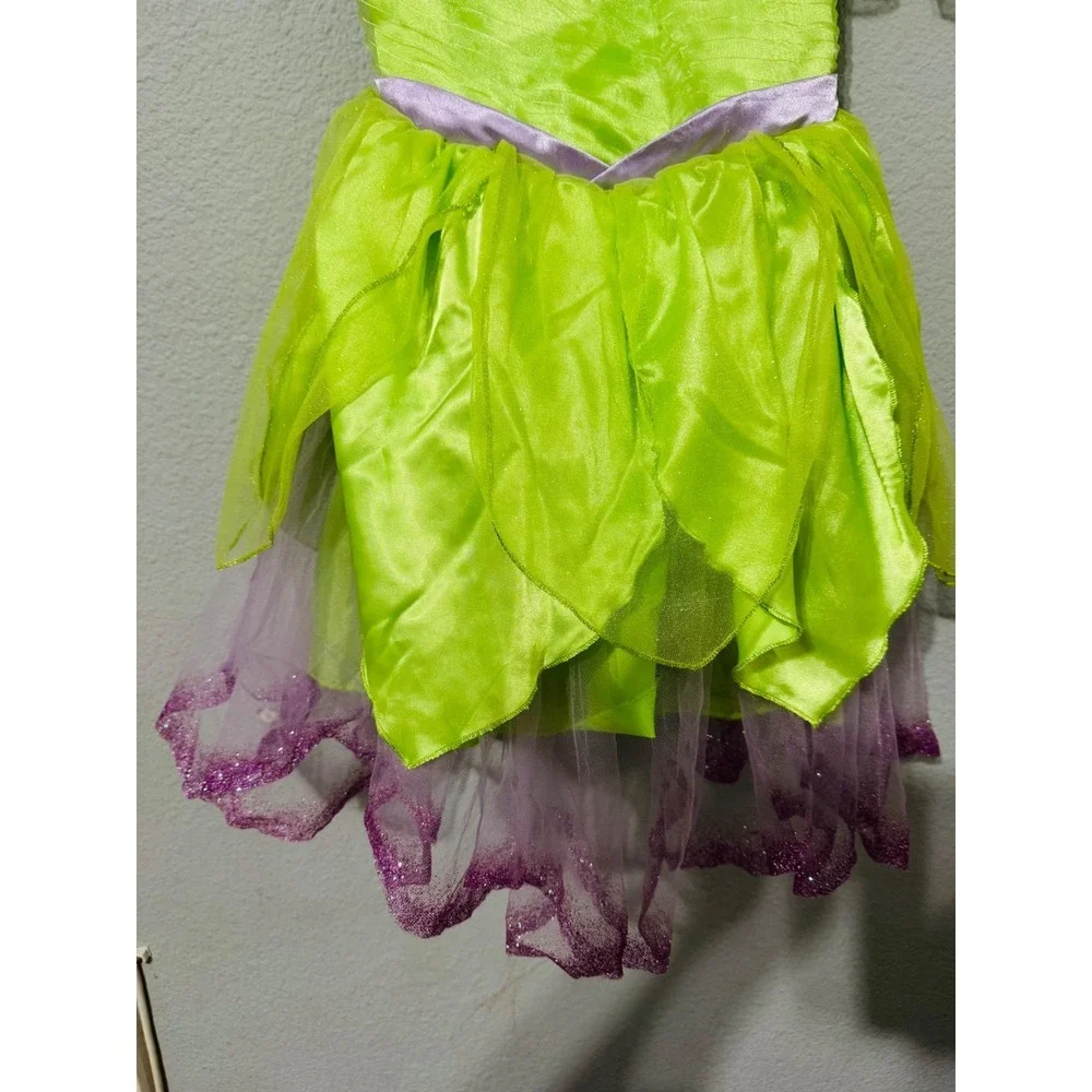 DisneyTinker Bell Costume Dress Girls 5/6 Green‎ Purple Fairy Halloween Birthday